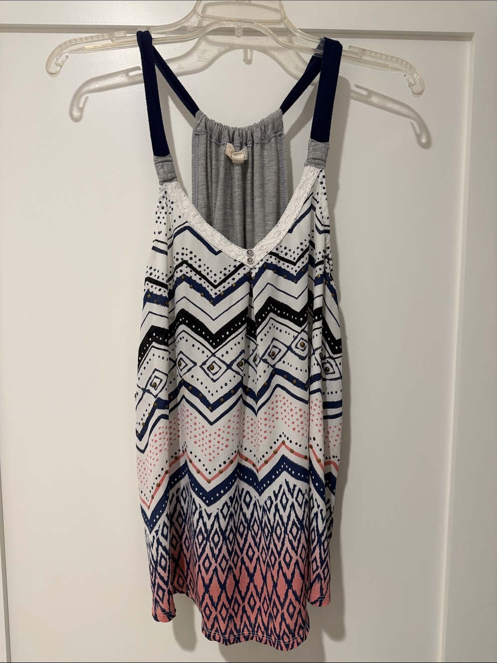 Vintage Rewind Women’s Boho Chevron Sleeveless Tank Top Size Large